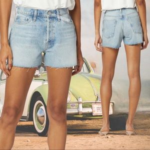 Hudson Lori High Rise Washed Button Fly Cut Off Jean Shorts - NWT$125.